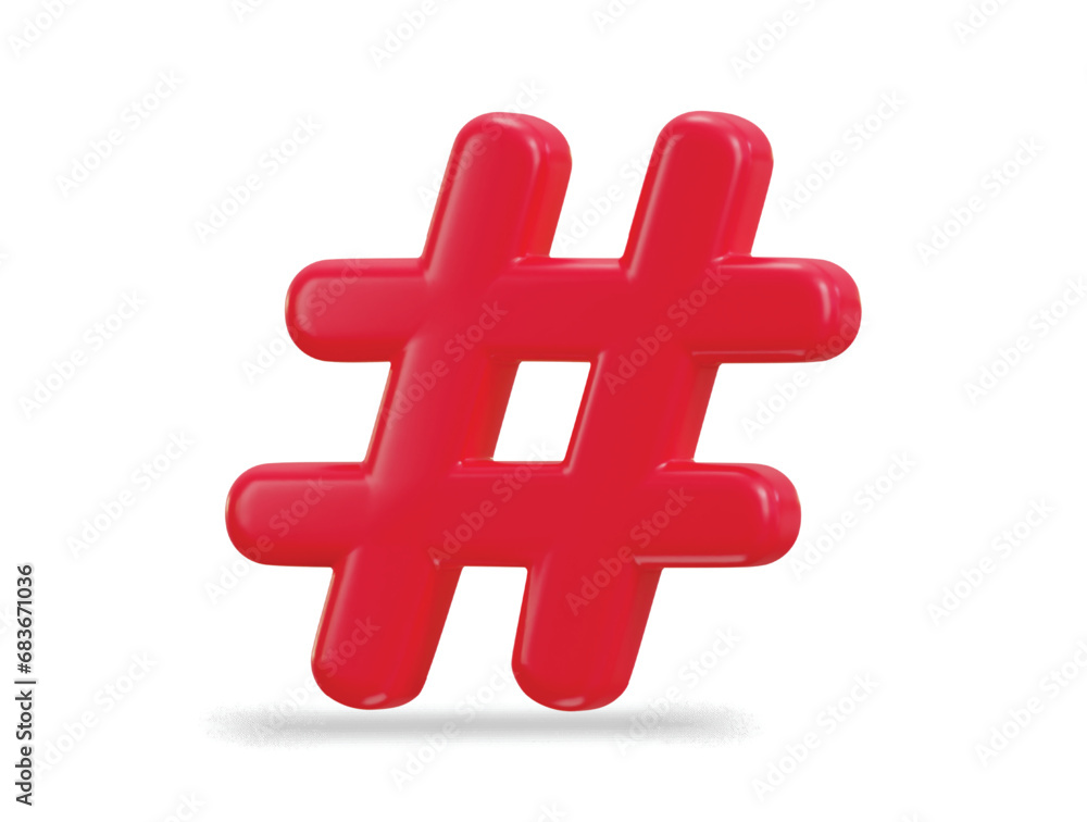 Obraz premium 3d hashtag icon