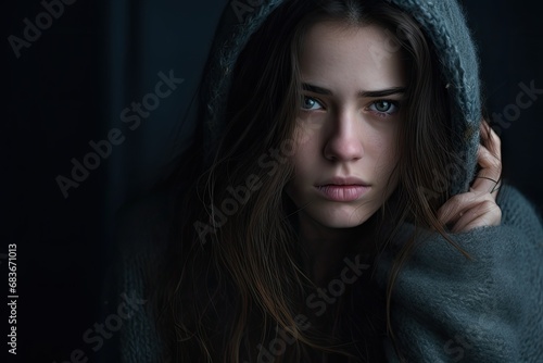 sad and lonely young woman suffering from depression and anxiety