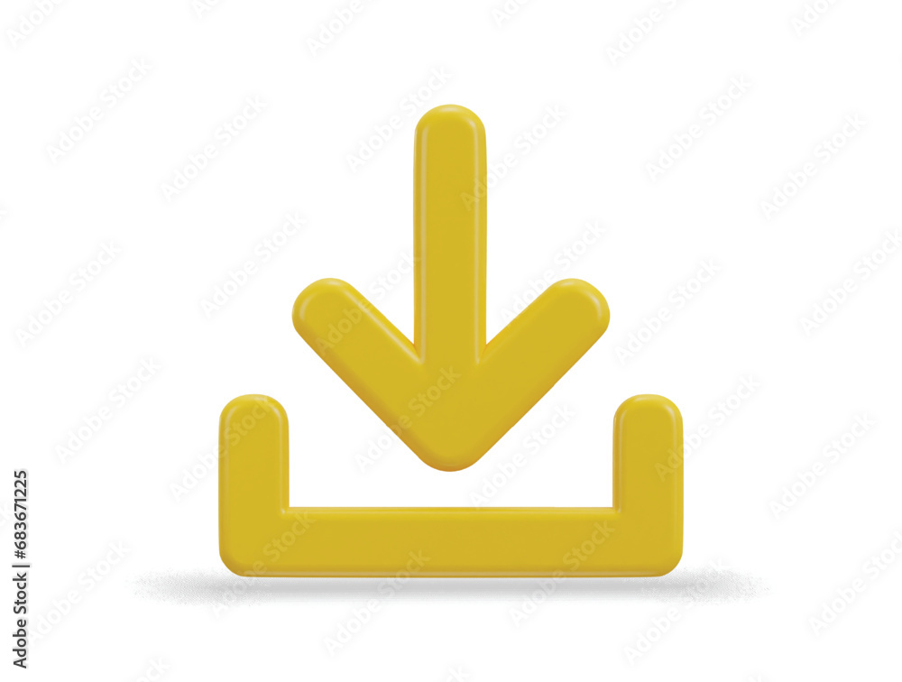 3D download icon, Upload icon, Download symbol, sign. Down arrow bottom side symbol 3D download icon, Upload icon, Download symbol, sign. Down arrow bottom side symbol