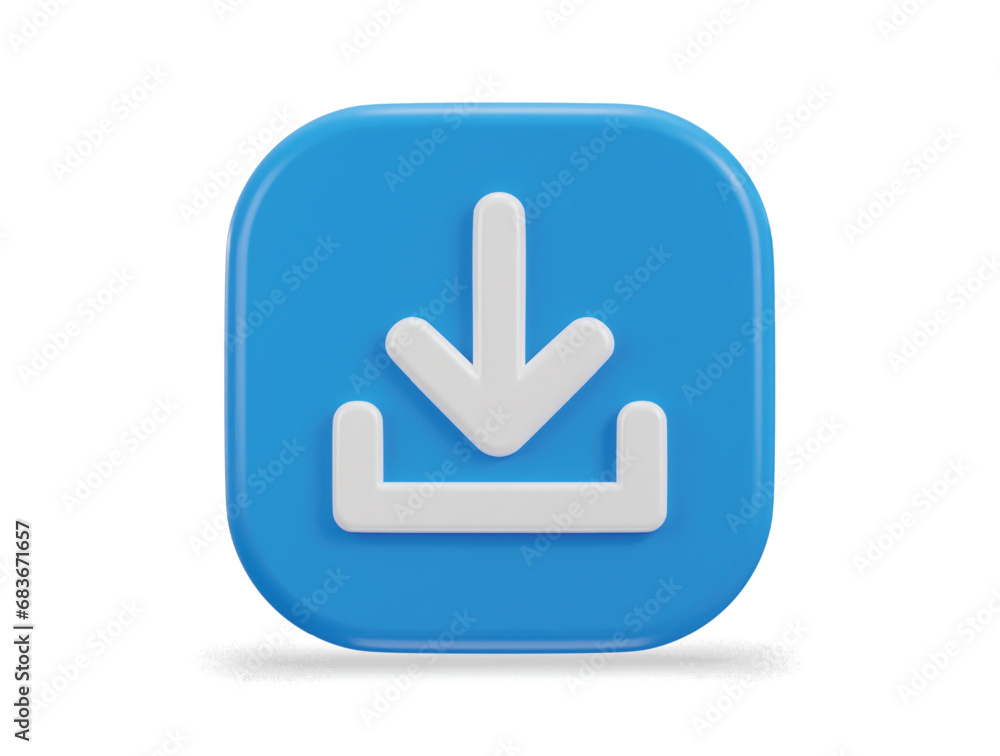 3D download icon button. Upload icon. Download symbol, sign. Down arrow bottom side symbol 3D download icon button. Upload icon. Download symbol, sign. Down arrow bottom side symbol
