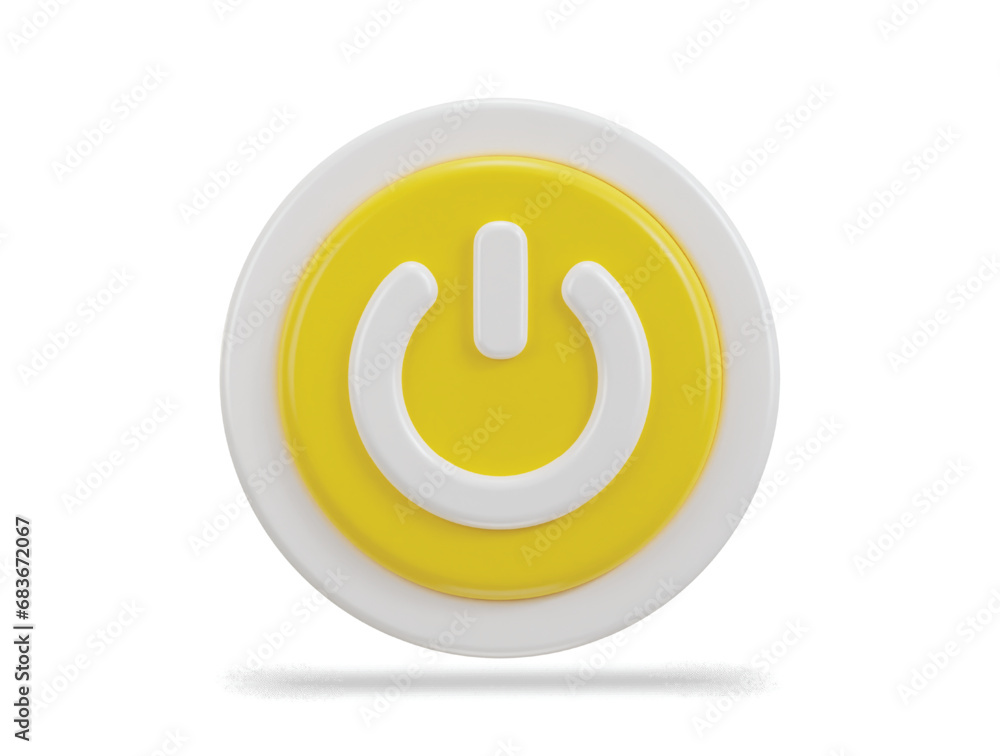 3d power button icon vector illustration 3d power button icon vector illustration