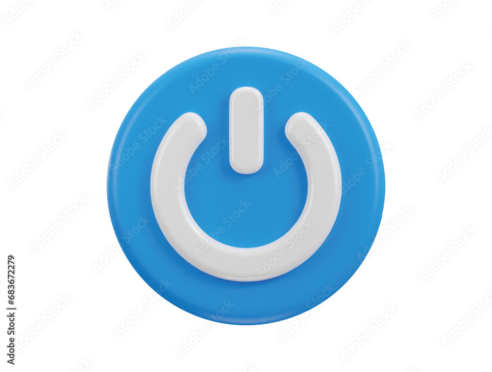 3d power button icon vector illustration 3d power button icon vector illustration