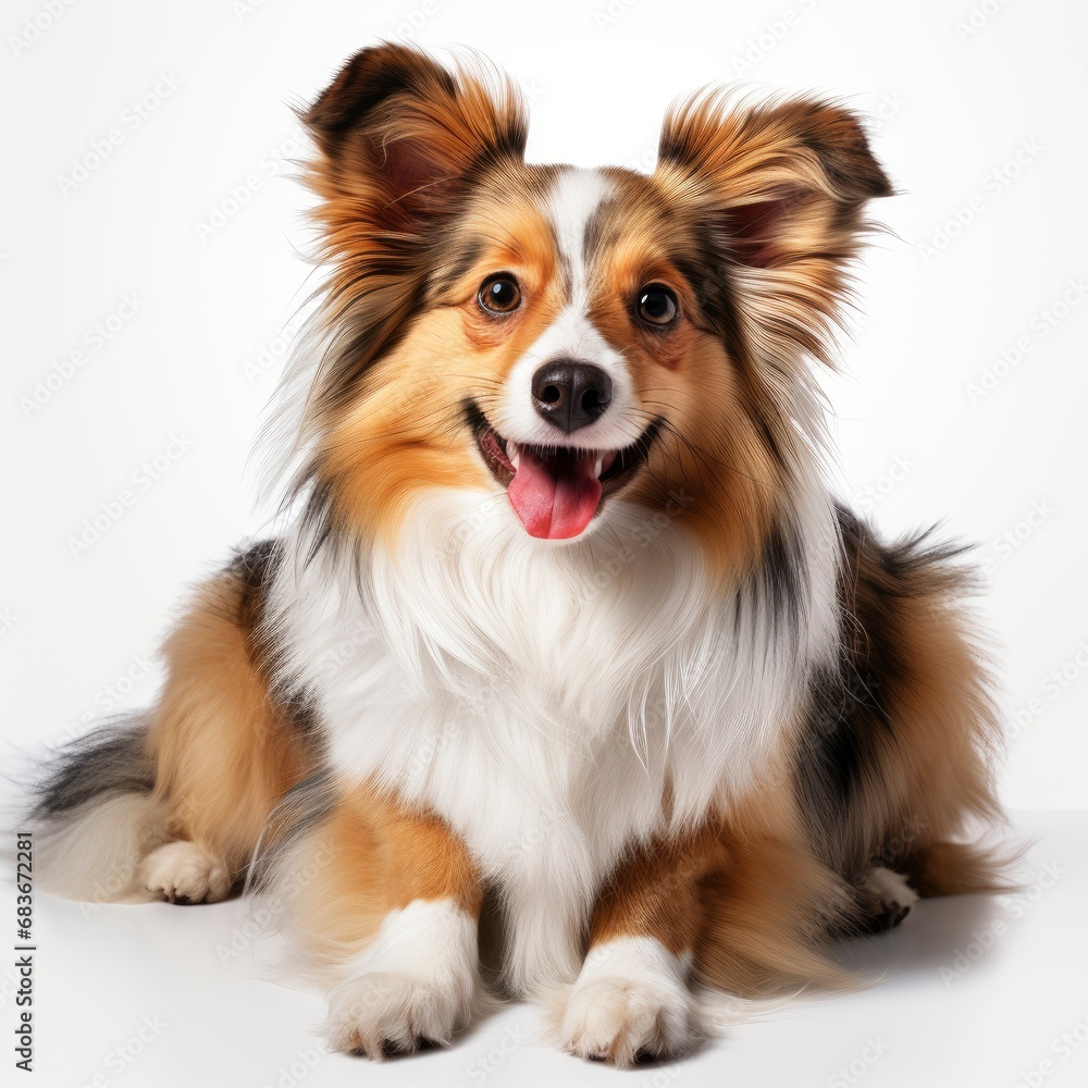 Fantastic Looking Elder Dog Sitting Side, Isolated On White Background, For Design And Printing Fantastic Looking Elder Dog Sitting Side, Isolated On White Background, For Design And Printing