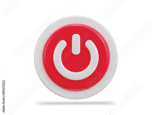 power off button icon 3d render