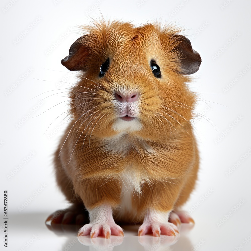 Funny Guinea Pig Smiling On White, Isolated On White Background, For Design And Printing Funny Guinea Pig Smiling On White, Isolated On White Background, For Design And Printing