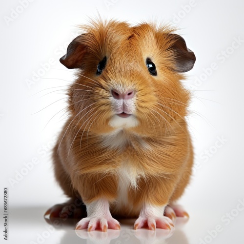 Funny Guinea Pig Smiling On White, Isolated On White Background, For Design And Printing