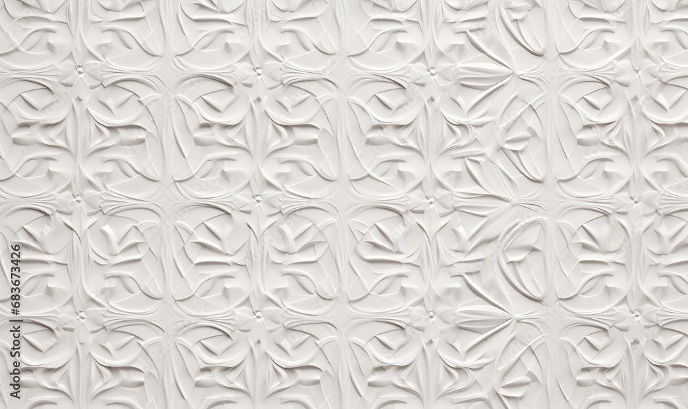 White Ornamental Pattern Background, Generative AI