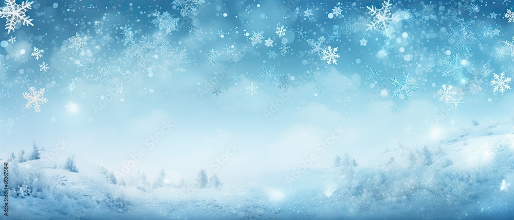 Winter Wonderland New Years Banner with Copyspace Winter Wonderland New Years Banner with Copyspace