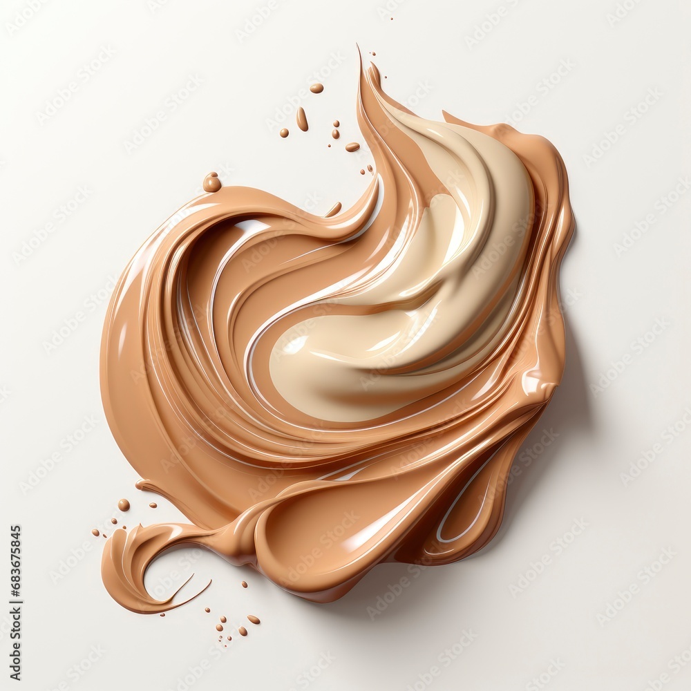 Banner Cosmetic Smears Cream Texture On, Isolated On White Background, For Design And Printing Banner Cosmetic Smears Cream Texture On, Isolated On White Background, For Design And Printing