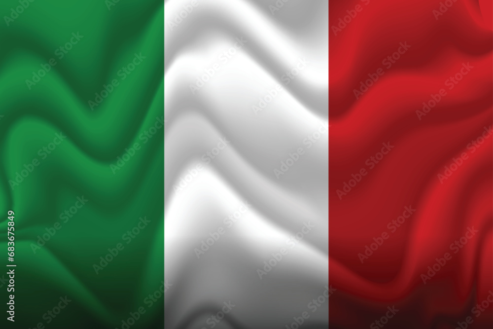 3d vector realistic Italy flag background