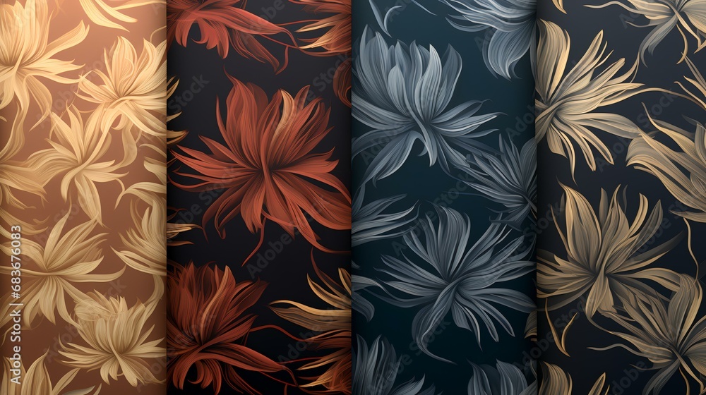 Seamless pattern with flowers on dark background. Vector illustration. Seamless pattern with flowers on dark background. Vector illustration.