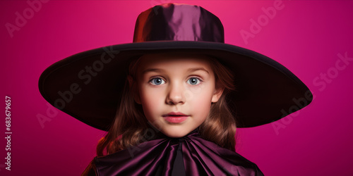 Mysterious Young Magician Performing Trick on Magenta Background
