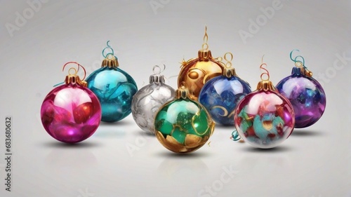 christmas colorful balls with isolated