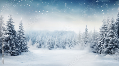 Winter snowy background © Johnu