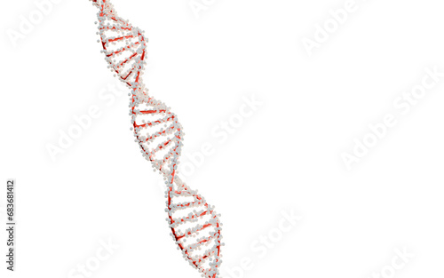 Pink Double Helix DNA Molecule on transparent Background. 3D render.