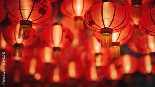 Red chinese style lanterns, Chinese new year