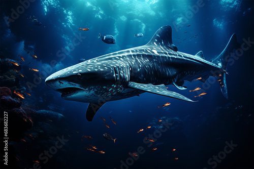 Whale Shark in the depths of the sea © wendi