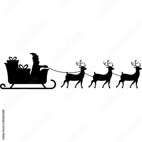 Santa Claus Sleigh Silhouette