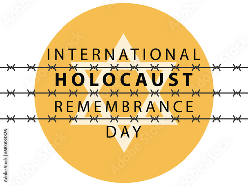 International Holocaust Remembrance Day vector. Star of David . January 27. Important day