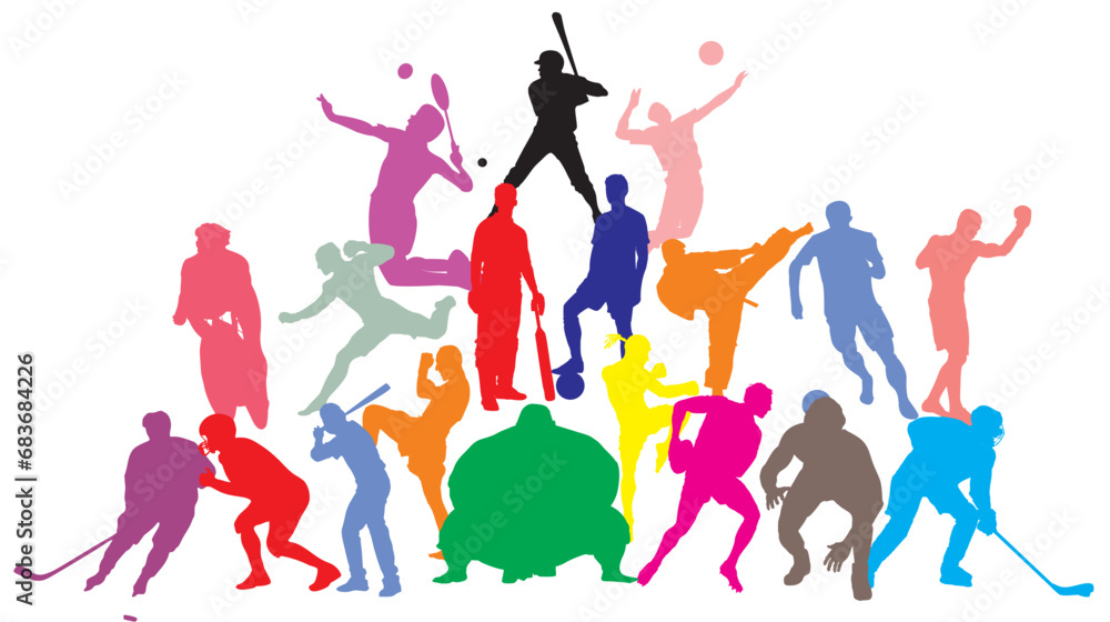 sports people silhouettes