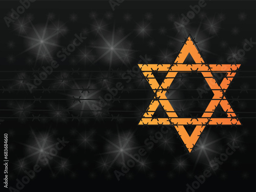 International Holocaust Remembrance Day vector. Star of David . January 27. Important day