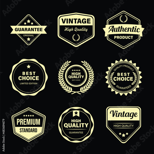 vintage badge collection vector set