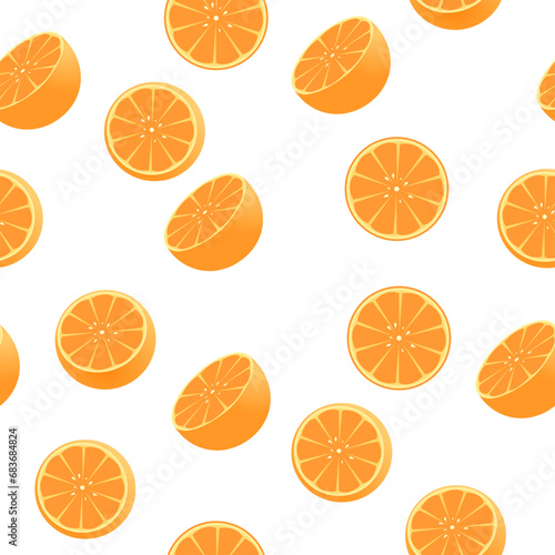 Orange fruits seamless pattern background