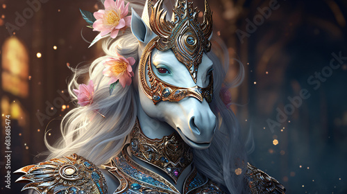 Pretty unicorn close up portrait magical fantasy © UsamaR