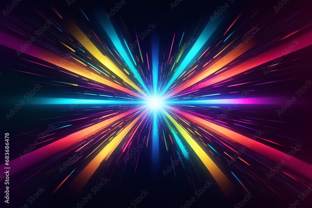 Vibrant Rays of Abstraction: A Colorful Symphony in Abstract Background, Abstract background with rays Vibrant Rays of Abstraction: A Colorful Symphony in Abstract Background, Abstract background with rays