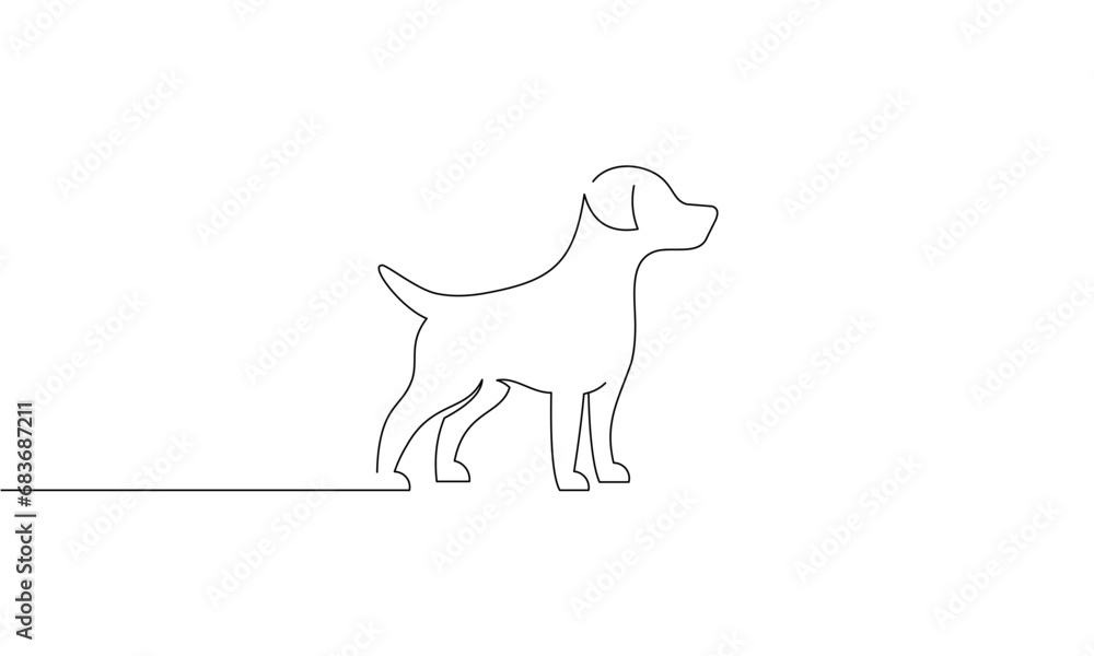 Abstract line Dog simple vector logo, modern DOG template design