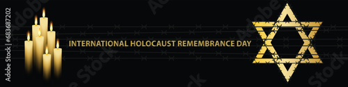 International Holocaust Remembrance Day vector. Star of David . January 27. Important day