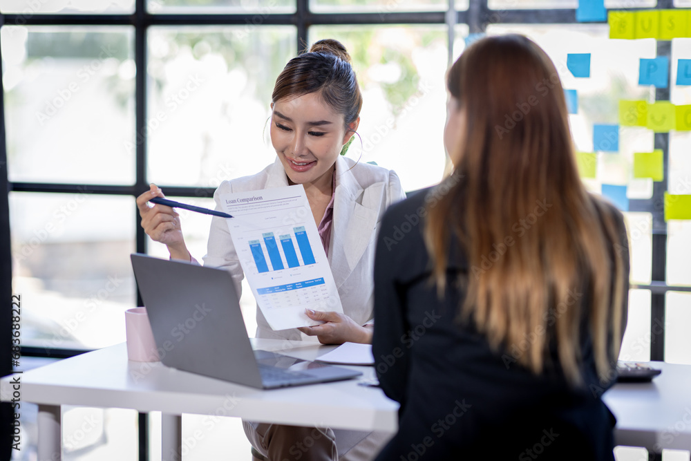 Financial Business team analyze the graph of the company's performance to create profits and growth, Market research reports and income statistics, Financial and Accounting concept. Financial Business team analyze the graph of the company's performance to create profits and growth, Market research reports and income statistics, Financial and Accounting concept.