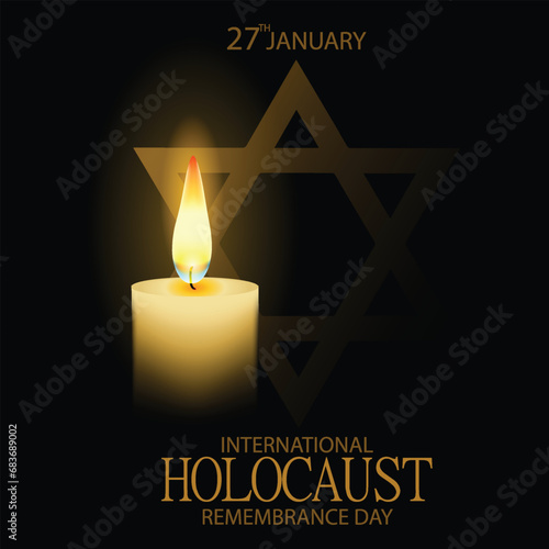 International Holocaust Remembrance Day vector. Star of David . January 27. Important day
