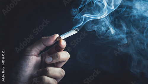 smoking cigarette in the hand
