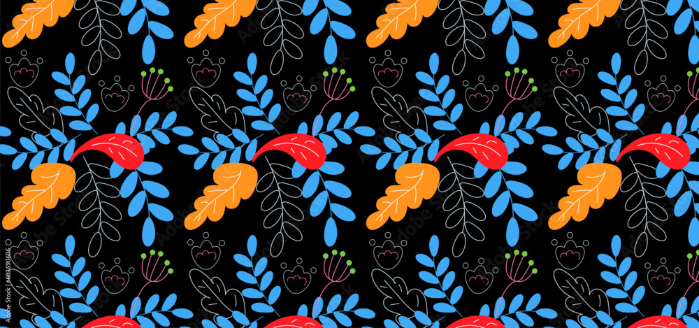 Obraz premium Floral vector flat background