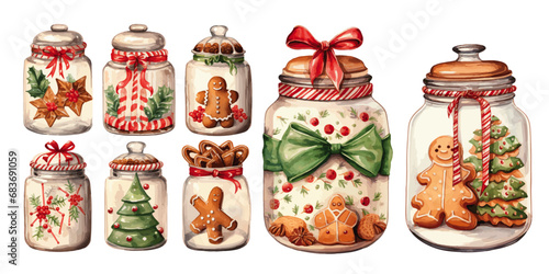Cute colorful cookies jars vectors