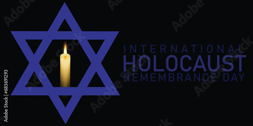 International Holocaust Remembrance Day vector. Star of David . January 27. Important day