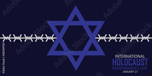 International Holocaust Remembrance Day vector. Star of David . January 27. Important day