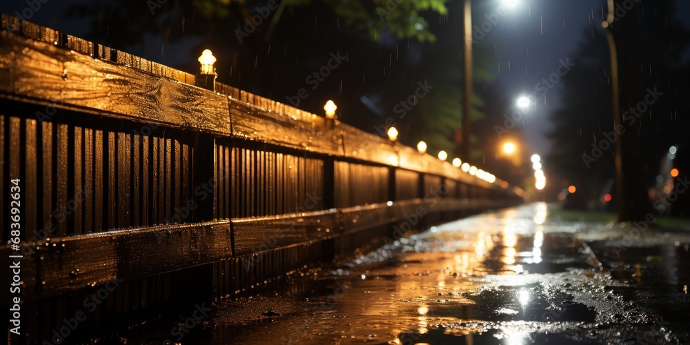 Fototapeta premium Light Through Night Fence
