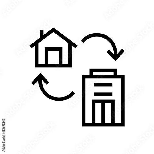 hybrid working icon. outline icon