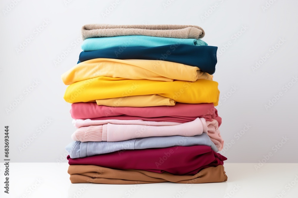 Laundry Day Harmony: Neat clothes Stack Laundry Day Harmony: Neat clothes Stack
