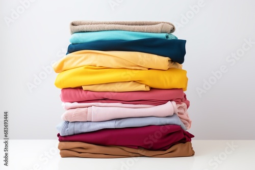 Laundry Day Harmony: Neat clothes Stack