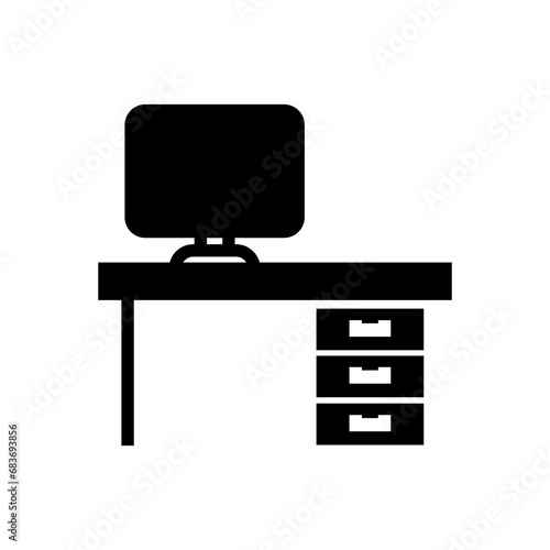 Desk icon. black fill icon