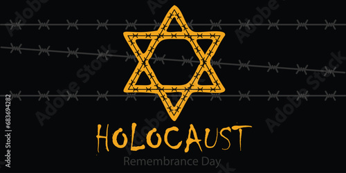 International Holocaust Remembrance Day vector. Star of David . January 27. Important day