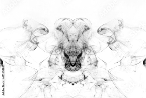 Smoke toxic movement on a white background.