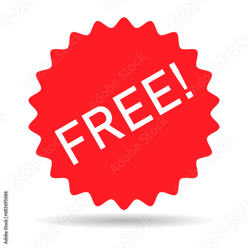 Free web button sign, promotion design label icon, gratis business vector illustration