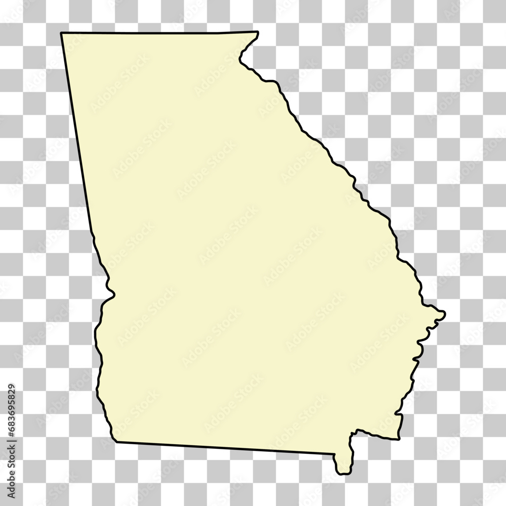 Georgia map shape, united states of america. Flat concept icon symbol vector illustration - obrazy, fototapety, plakaty 