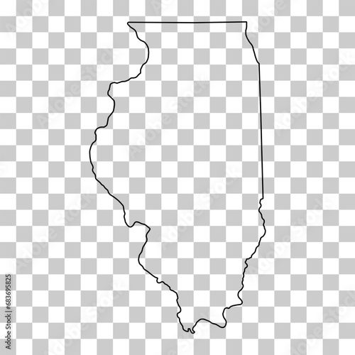 Illinois map shape, united states of america. Flat concept icon symbol vector illustration