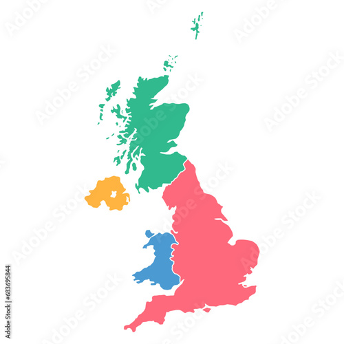 The United Kingdom of Great Britain and Northern Ireland map, detailed web vector illustration