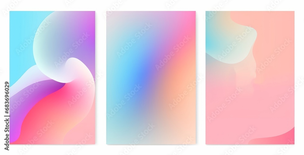 Fluid gradient background . Cute and minimal style posters with colorful, geometric shapes, star, heart and liquid color. Modern wallpaper design for social media, idol poster, banner, Generative AI